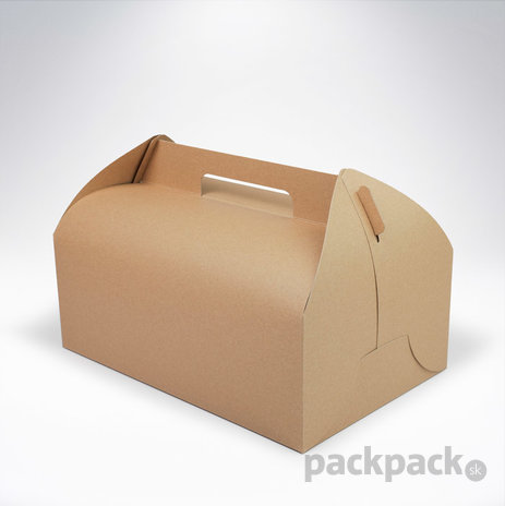 Krabička na zákusky 270x180x100 hnedá - krabica-na-kolace-270x180x100-eko