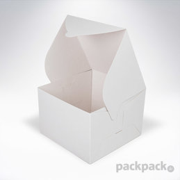 Krabica na zákusky 140x140x100 biela