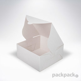 Krabica na zákusky 140x140x70 biela